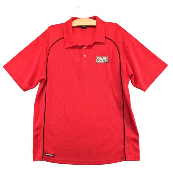 BRG Golf Men's Target Chip Ganassi Racing Polo Shirt Red Large Dry Tech - Picture 1 of 16